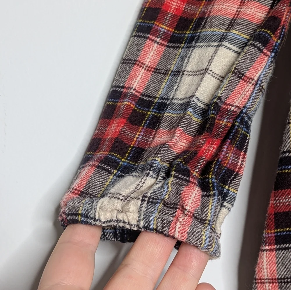 ✨3/$15 Old Navy Red White Black Plaid Winter Holiday Flannel Button Up Dress 5T